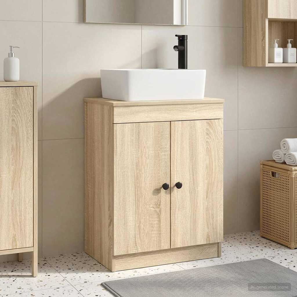 vidaXL Bathroom Vanity with Sink Sonoma Oak 54 x 35 x 83 cm