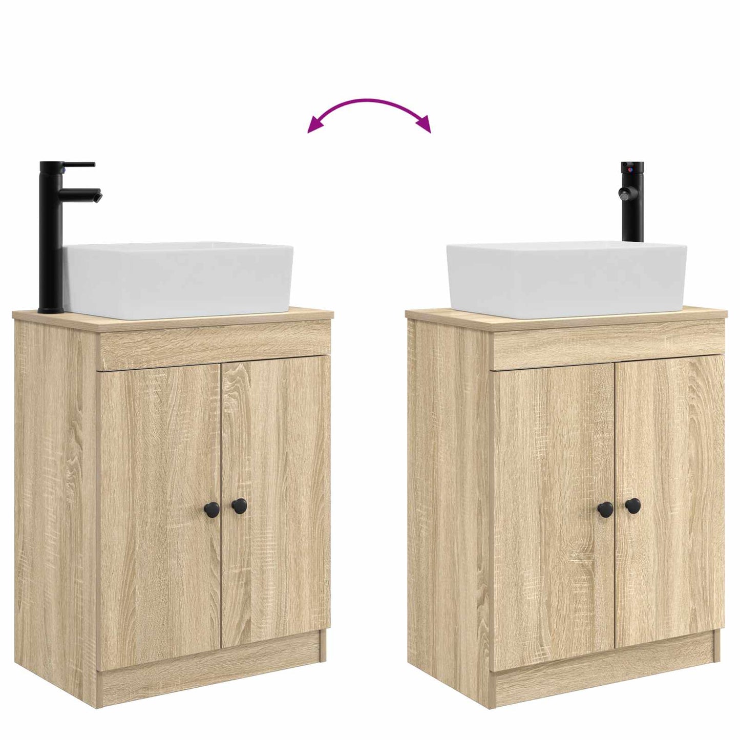 vidaXL Bathroom Vanity with Sink Sonoma Oak 54 x 35 x 83 cm