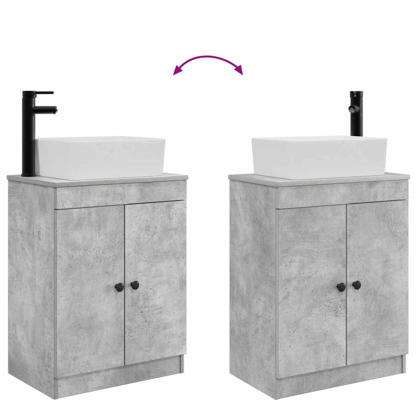 vidaXL Bathroom Vanity with Sink Concrete Grey 54 x 35 x 83 cm