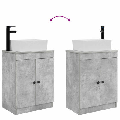 vidaXL Bathroom Vanity with Sink Concrete Grey 54 x 35 x 83 cm