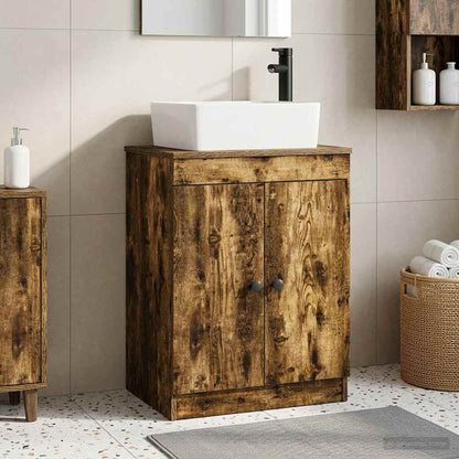 vidaXL Bathroom Vanity with Sink Smoked Oak 54 x 35 x 83 cm