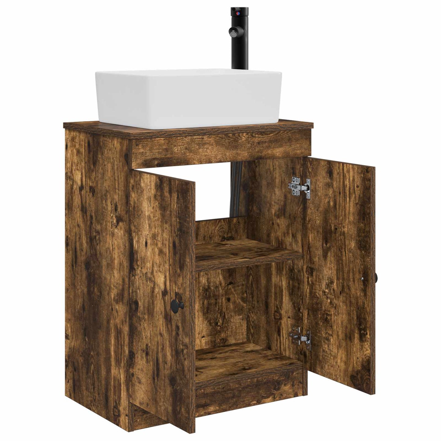 vidaXL Bathroom Vanity with Sink Smoked Oak 54 x 35 x 83 cm