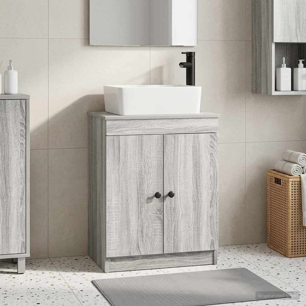 vidaXL Bathroom Vanity with Sink Grey Sonoma 54 x 35 x 83 cm