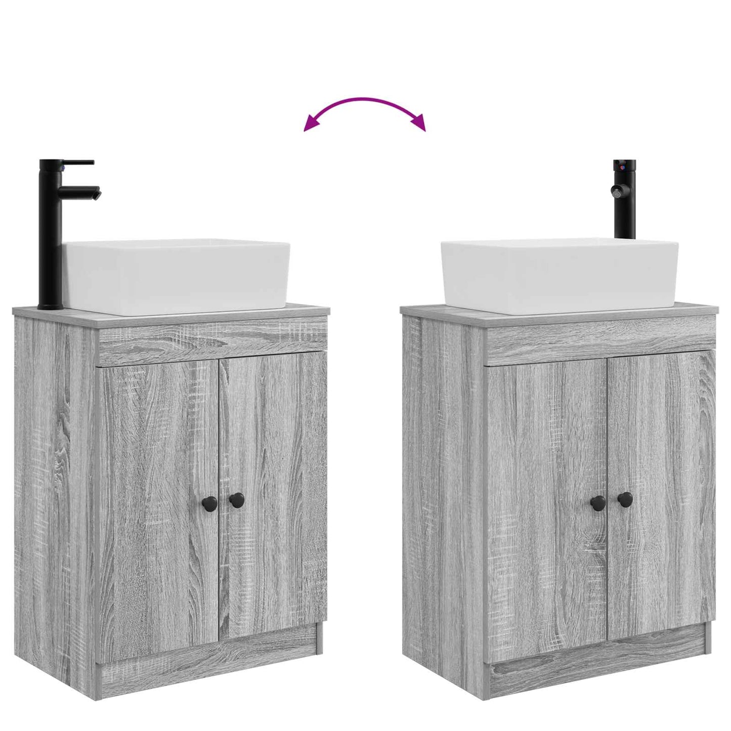 vidaXL Bathroom Vanity with Sink Grey Sonoma 54 x 35 x 83 cm