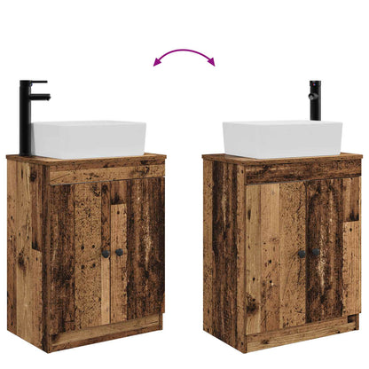 vidaXL Bathroom Vanity with Sink Old Wood 54 x 35 x 83 cm