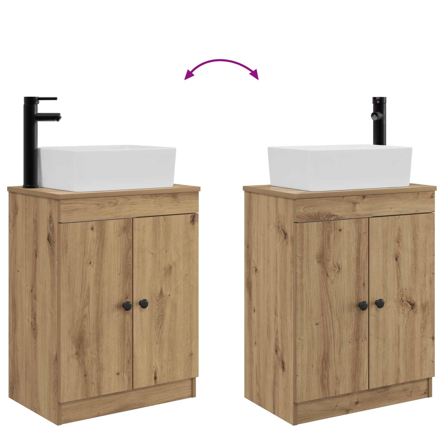 vidaXL Bathroom Vanity with Sink Artisan Oak 54 x 35 x 83 cm