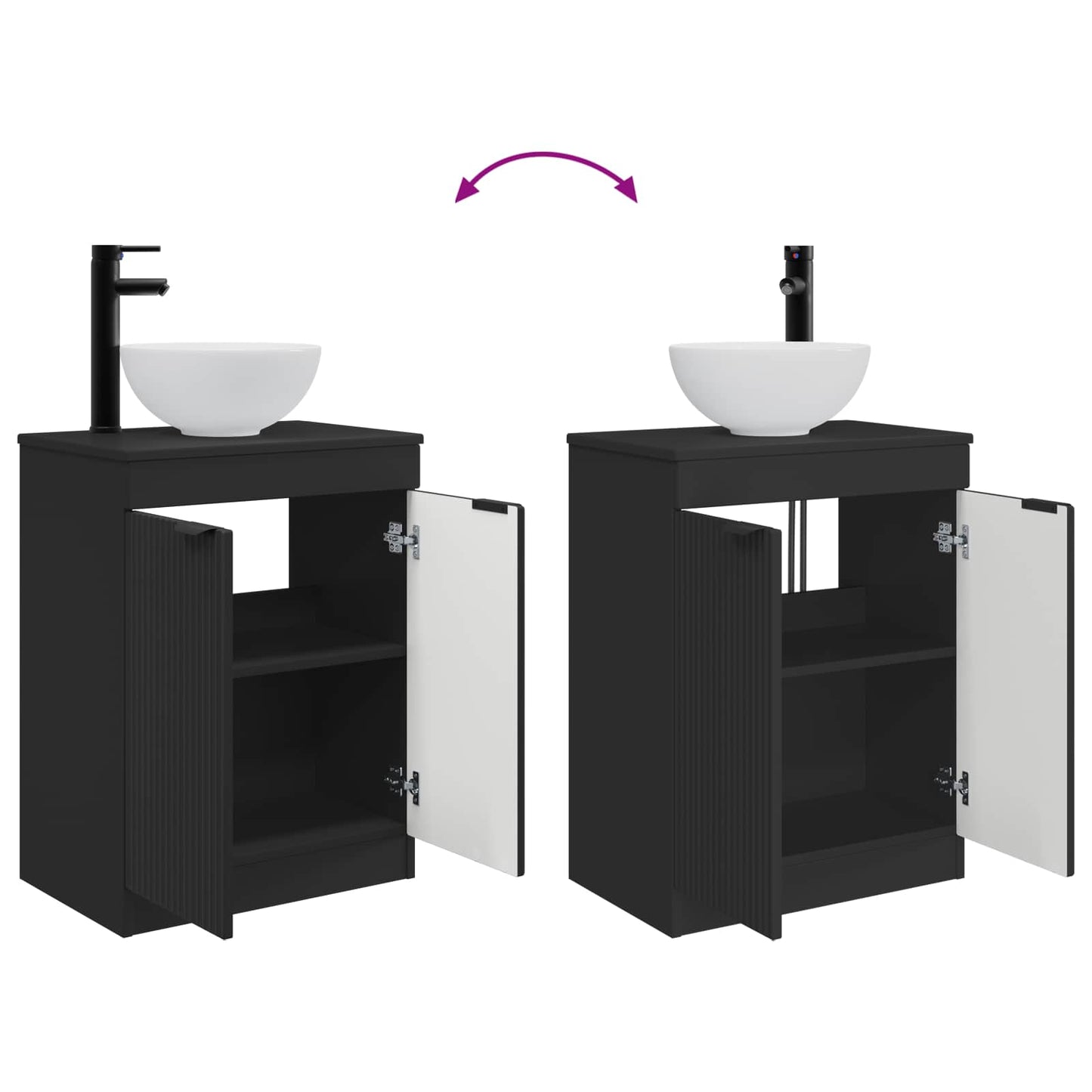 vidaXL Bathroom Vanity with Sink Black 54 x 35 x 83 cm Engineered Wood