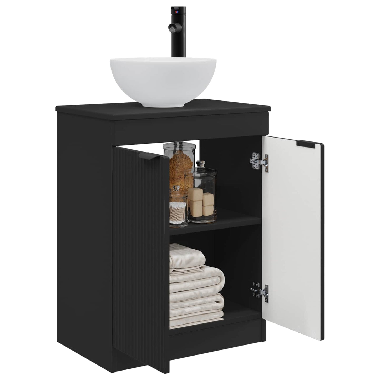 vidaXL Bathroom Vanity with Sink Black 54 x 35 x 83 cm Engineered Wood