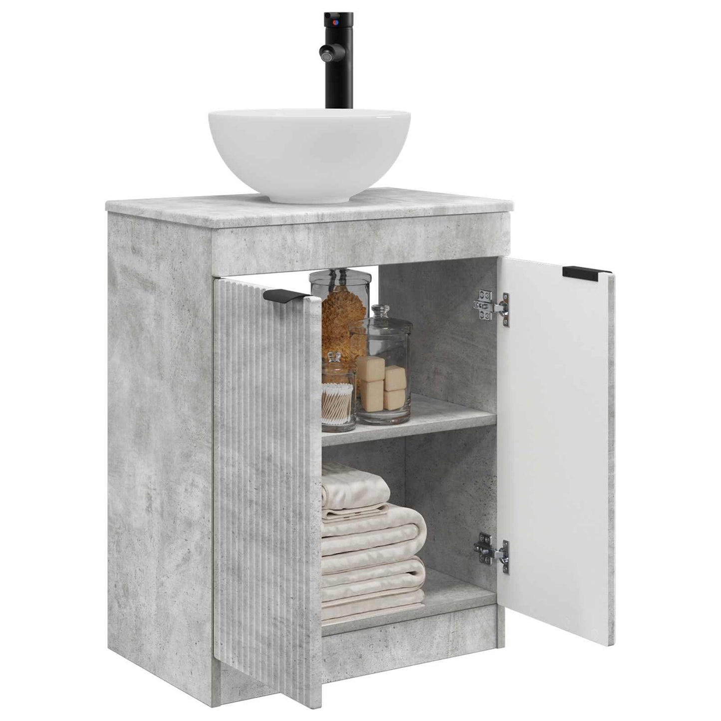 vidaXL Bathroom Vanity with Sink Concrete Grey 54 x 35 x 83 cm