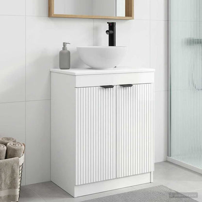vidaXL Bathroom Vanity with Sink High Gloss White 54 x 35 x 83 cm