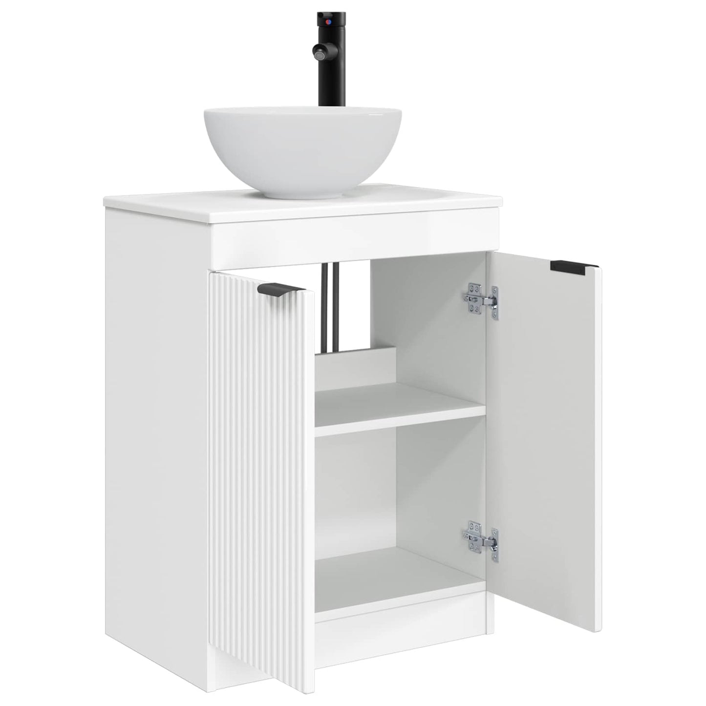 vidaXL Bathroom Vanity with Sink High Gloss White 54 x 35 x 83 cm