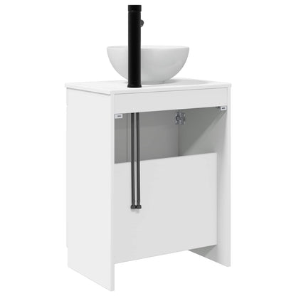vidaXL Bathroom Vanity with Sink High Gloss White 54 x 35 x 83 cm
