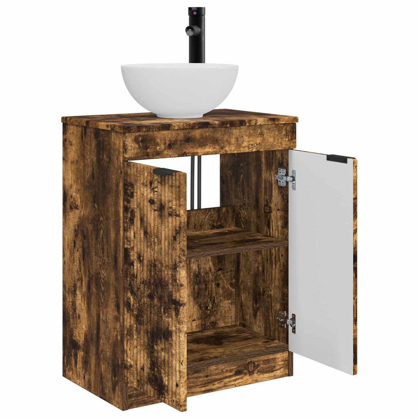 vidaXL Bathroom Vanity with Sink Smoked Oak 54 x 35 x 83 cm