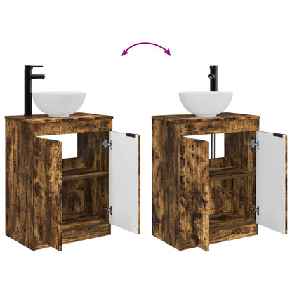 vidaXL Bathroom Vanity with Sink Smoked Oak 54 x 35 x 83 cm