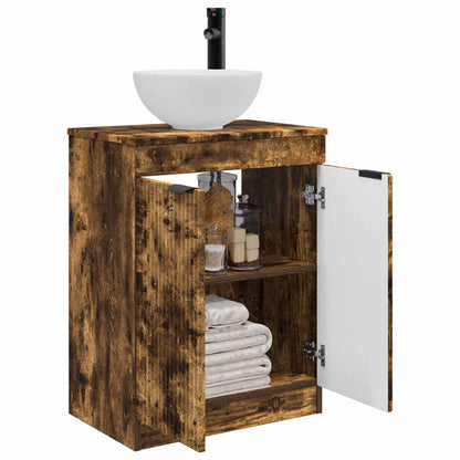vidaXL Bathroom Vanity with Sink Smoked Oak 54 x 35 x 83 cm
