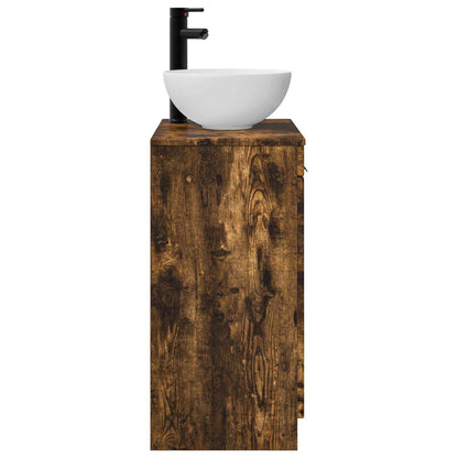 vidaXL Bathroom Vanity with Sink Smoked Oak 54 x 35 x 83 cm