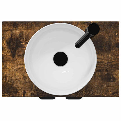 vidaXL Bathroom Vanity with Sink Smoked Oak 54 x 35 x 83 cm