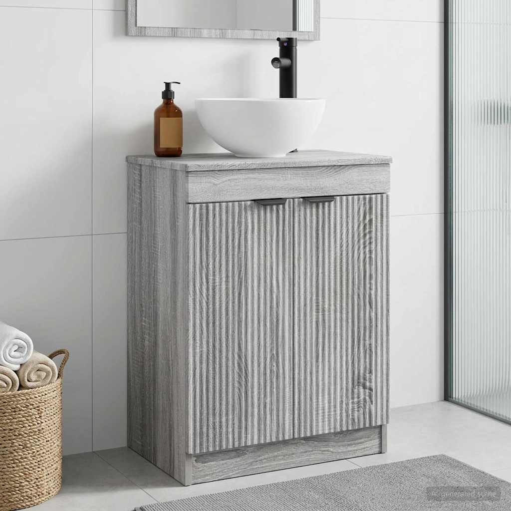 vidaXL Bathroom Vanity with Sink Grey Sonoma 54 x 35 x 83 cm