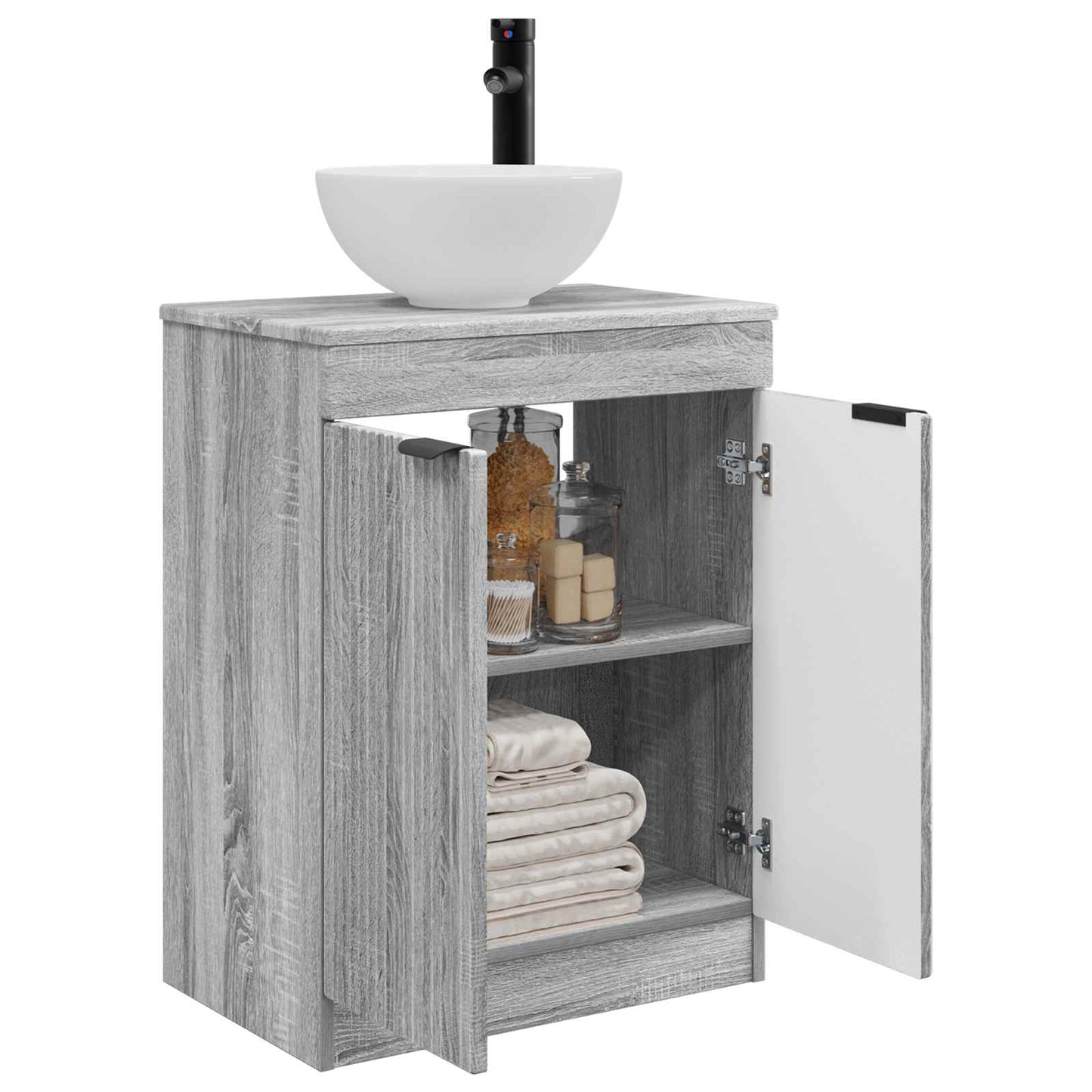 vidaXL Bathroom Vanity with Sink Grey Sonoma 54 x 35 x 83 cm