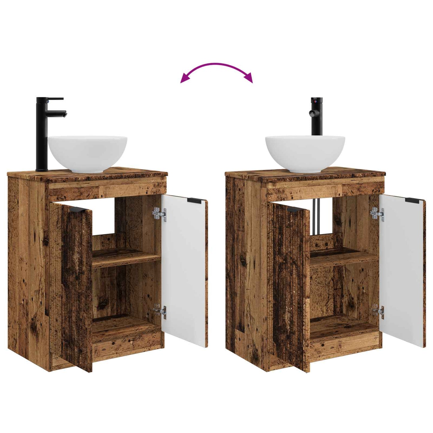 vidaXL Bathroom Vanity with Sink Old Wood 54 x 35 x 83 cm