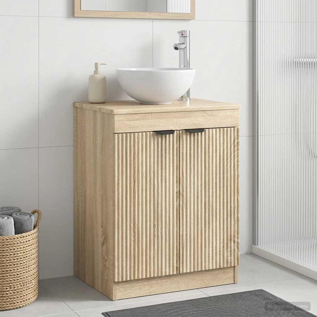 vidaXL Bathroom Cabinet Sonoma Oak 54 x 41 x 70 cm Engineered Wood