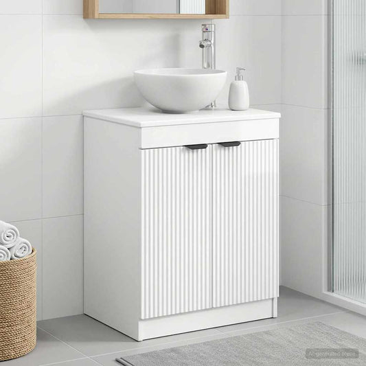 vidaXL Bathroom Cabinet High Gloss White 54 x 41 x 70 cm