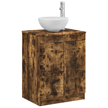 vidaXL Bathroom Cabinet Smoked Oak 54 x 41 x 70 cm Engineered Wood