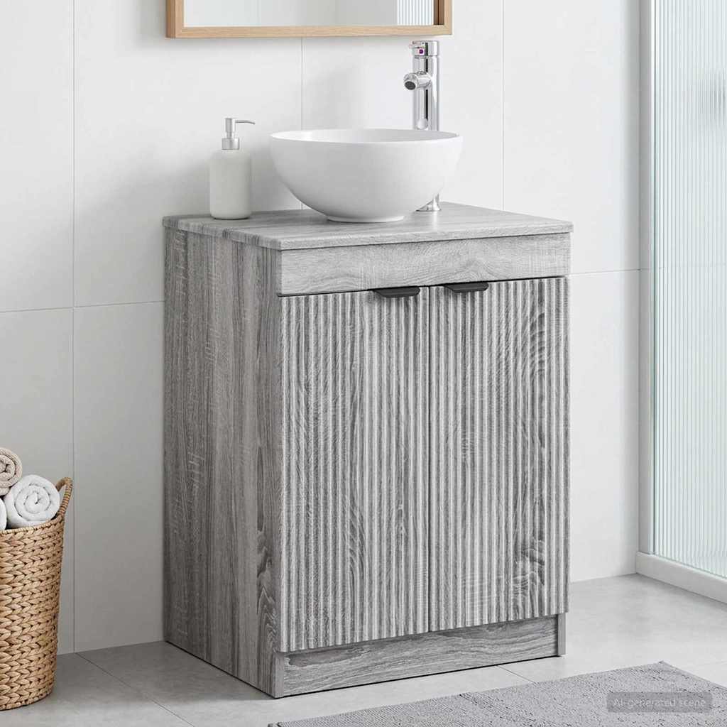 vidaXL Bathroom Cabinet Grey Sonoma 54 x 41 x 70 cm Engineered Wood
