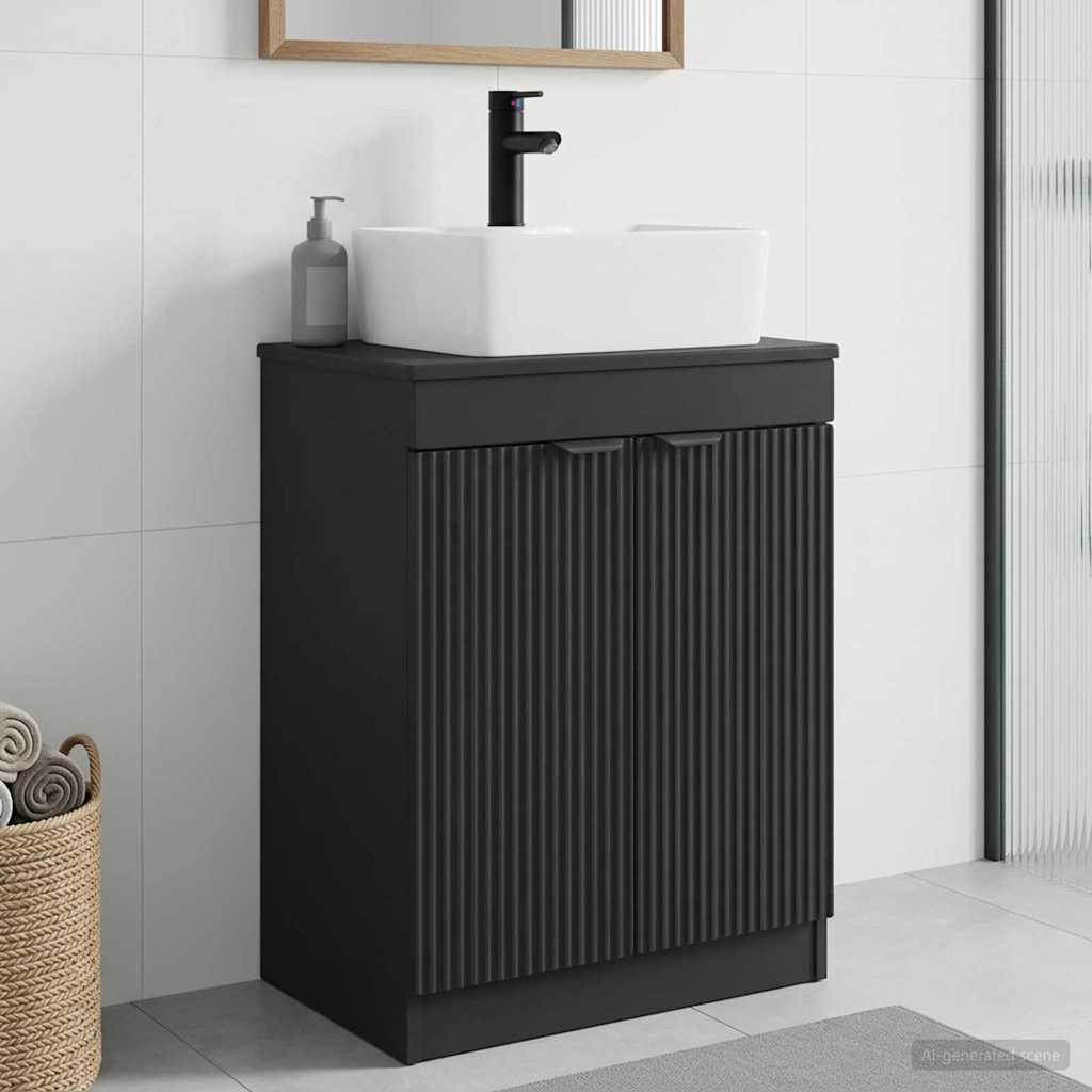 vidaXL Bathroom Vanity with Sink Black 54 x 35 x 83 cm Engineered Wood