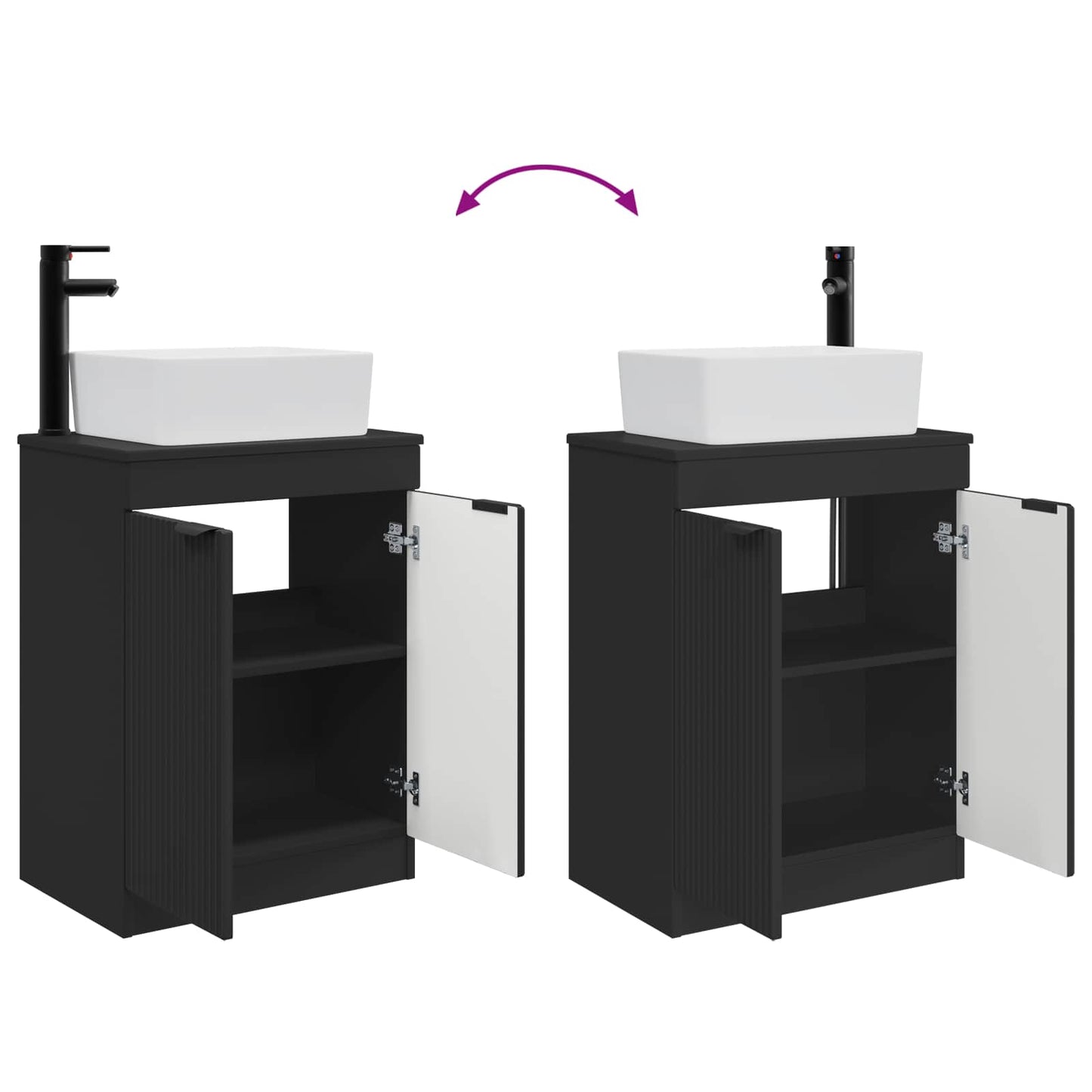vidaXL Bathroom Vanity with Sink Black 54 x 35 x 83 cm Engineered Wood
