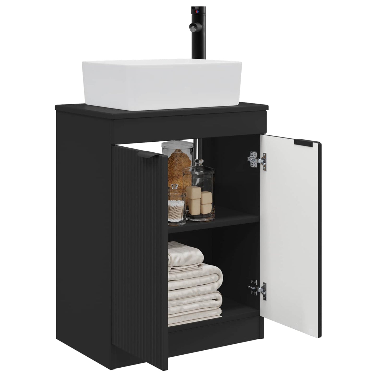 vidaXL Bathroom Vanity with Sink Black 54 x 35 x 83 cm Engineered Wood