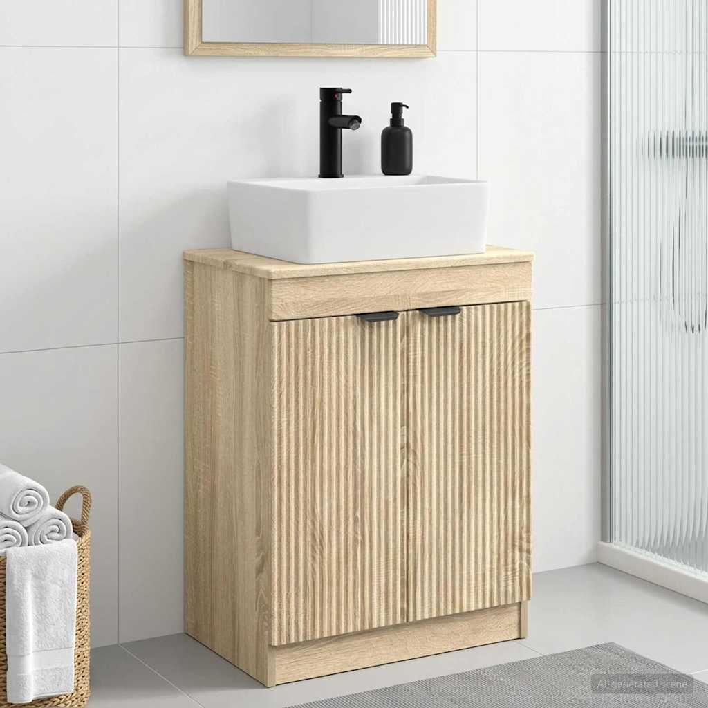 vidaXL Bathroom Vanity with Sink Sonoma Oak 54 x 35 x 83 cm