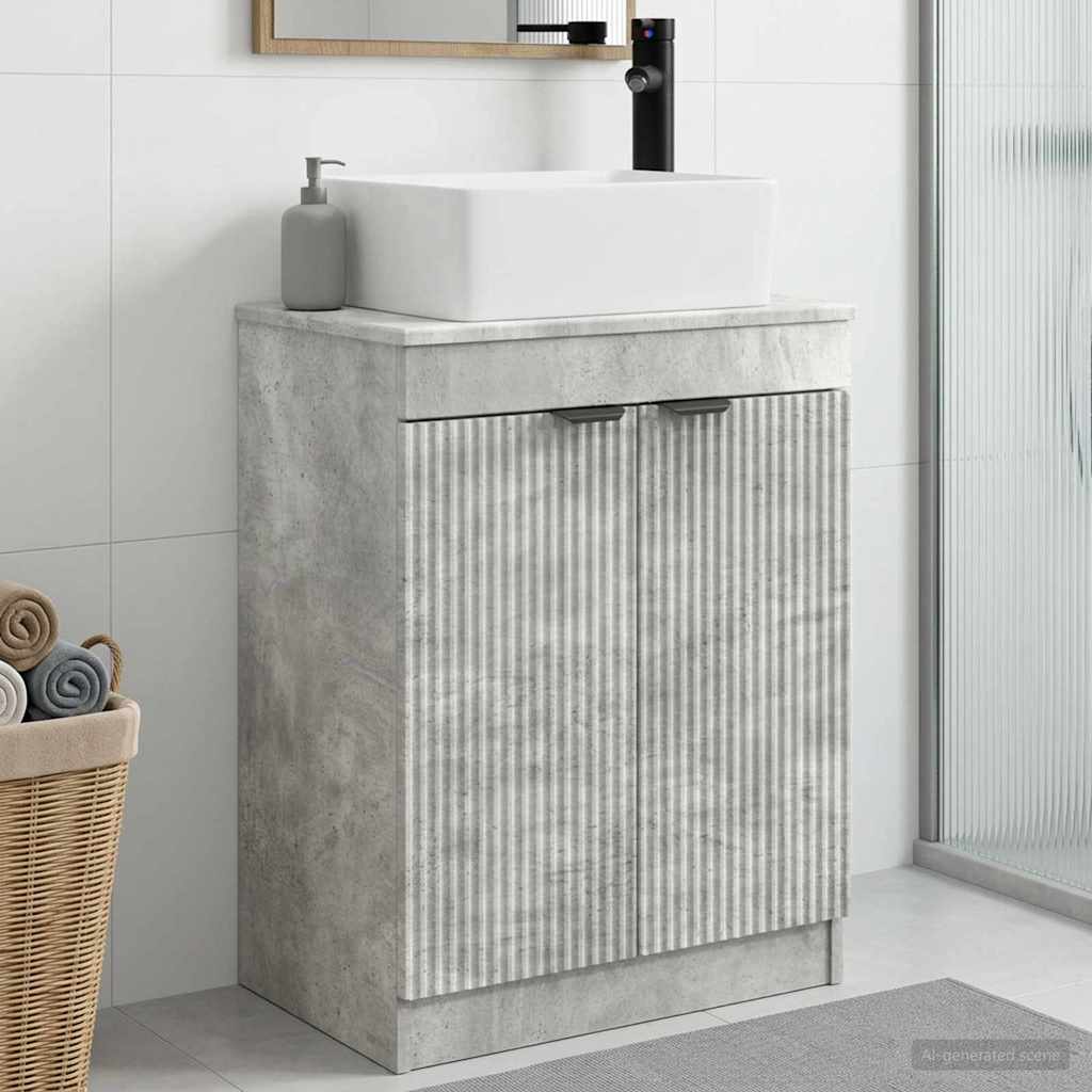 vidaXL Bathroom Vanity with Sink Concrete Grey 54 x 35 x 83 cm