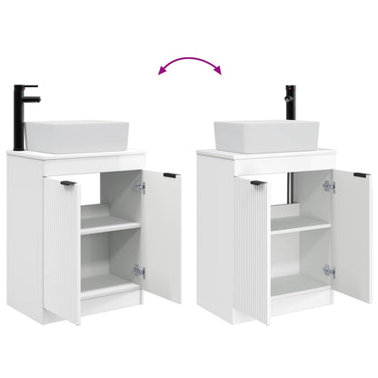 vidaXL Bathroom Vanity with Sink High Gloss White 54 x 35 x 83 cm