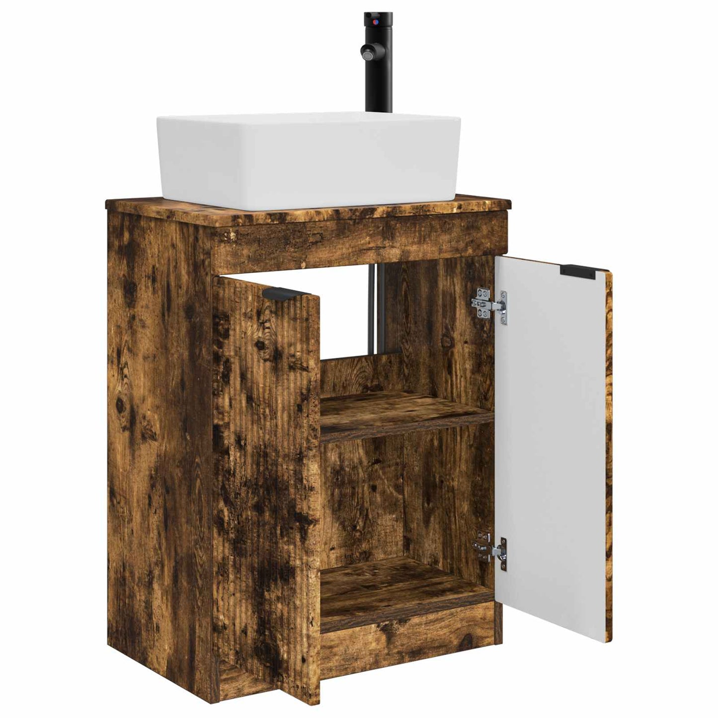 vidaXL Bathroom Vanity with Sink Smoked Oak 54 x 35 x 83 cm