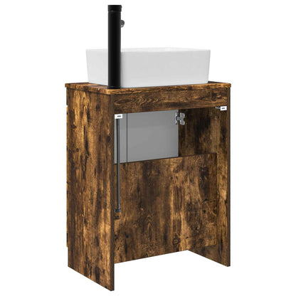 vidaXL Bathroom Vanity with Sink Smoked Oak 54 x 35 x 83 cm