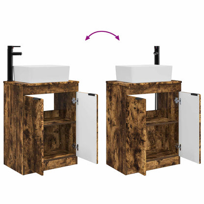 vidaXL Bathroom Vanity with Sink Smoked Oak 54 x 35 x 83 cm