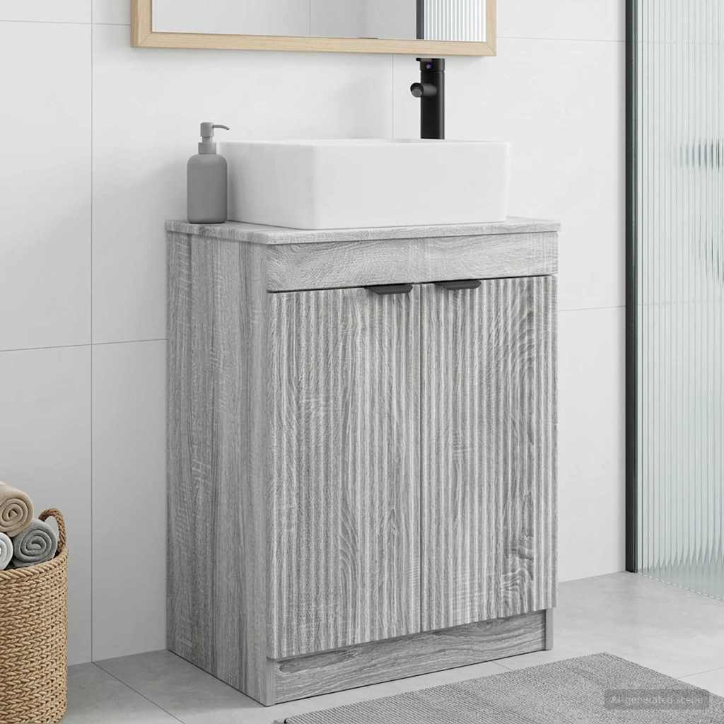 vidaXL Bathroom Vanity with Sink Grey Sonoma 54 x 35 x 83 cm