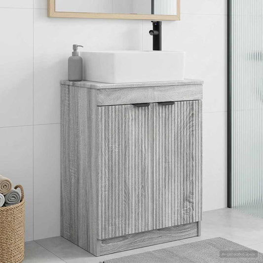 vidaXL Bathroom Vanity with Sink Grey Sonoma 54 x 35 x 83 cm