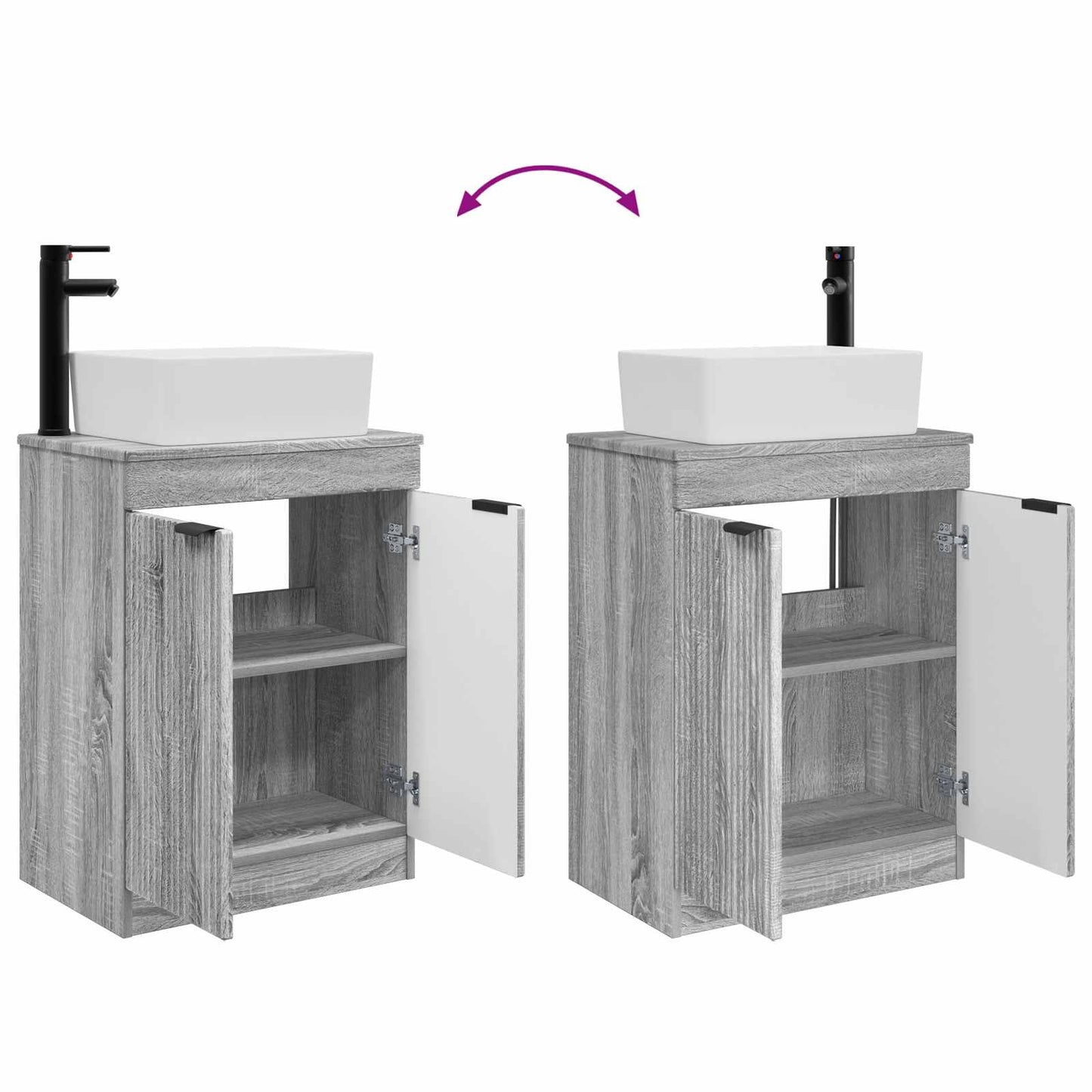 vidaXL Bathroom Vanity with Sink Grey Sonoma 54 x 35 x 83 cm
