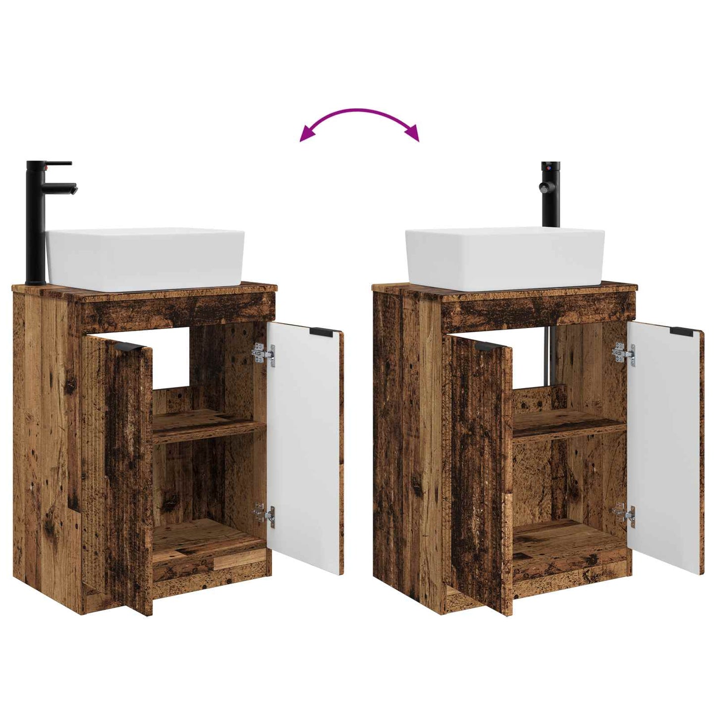 vidaXL Bathroom Vanity with Sink Old Wood 54 x 35 x 83 cm