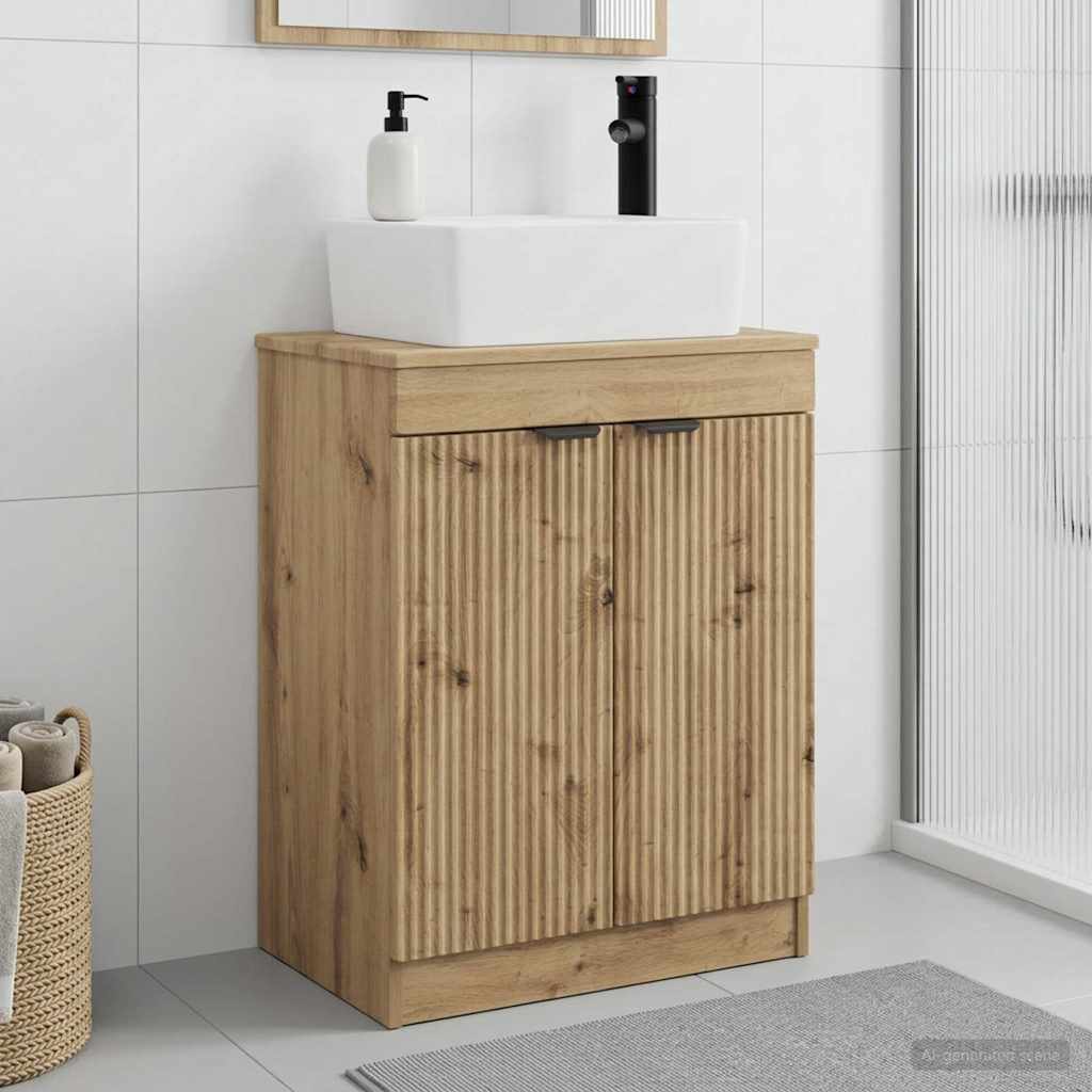 vidaXL Bathroom Vanity with Sink Artisan Oak 54 x 35 x 83 cm