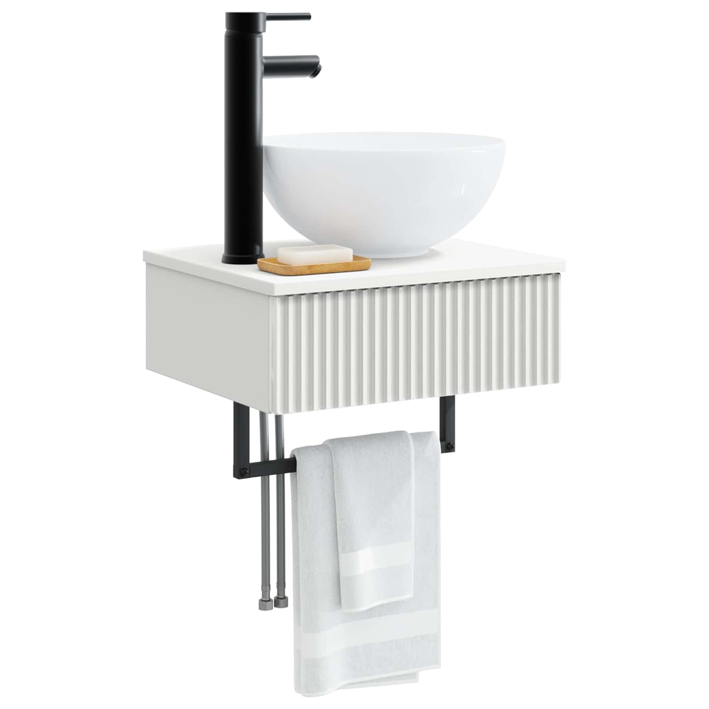 vidaXL Wall-Mounted Wash Basin White 40 x 35 x 39 cm Engineered Wood