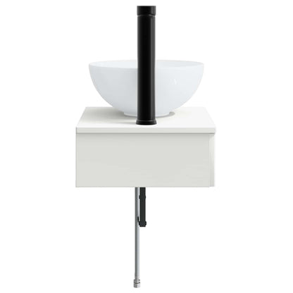 vidaXL Wall-Mounted Wash Basin White 40 x 35 x 39 cm Engineered Wood