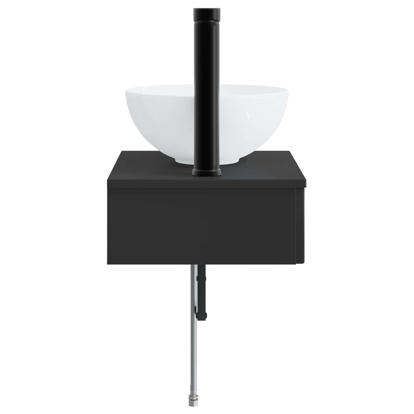 vidaXL Wall-Mounted Wash Basin Black 40 x 35 x 39 cm Engineered Wood