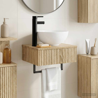 vidaXL Wall-Mounted Wash Basin Sonoma Oak 40 x 35 x 39 cm