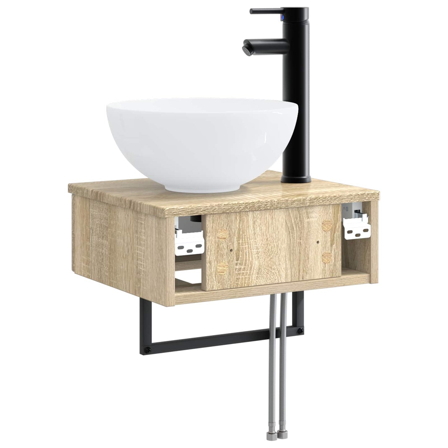 vidaXL Wall-Mounted Wash Basin Sonoma Oak 40 x 35 x 39 cm