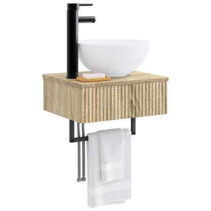 vidaXL Wall-Mounted Wash Basin Sonoma Oak 40 x 35 x 39 cm