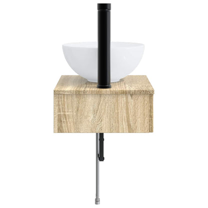 vidaXL Wall-Mounted Wash Basin Sonoma Oak 40 x 35 x 39 cm