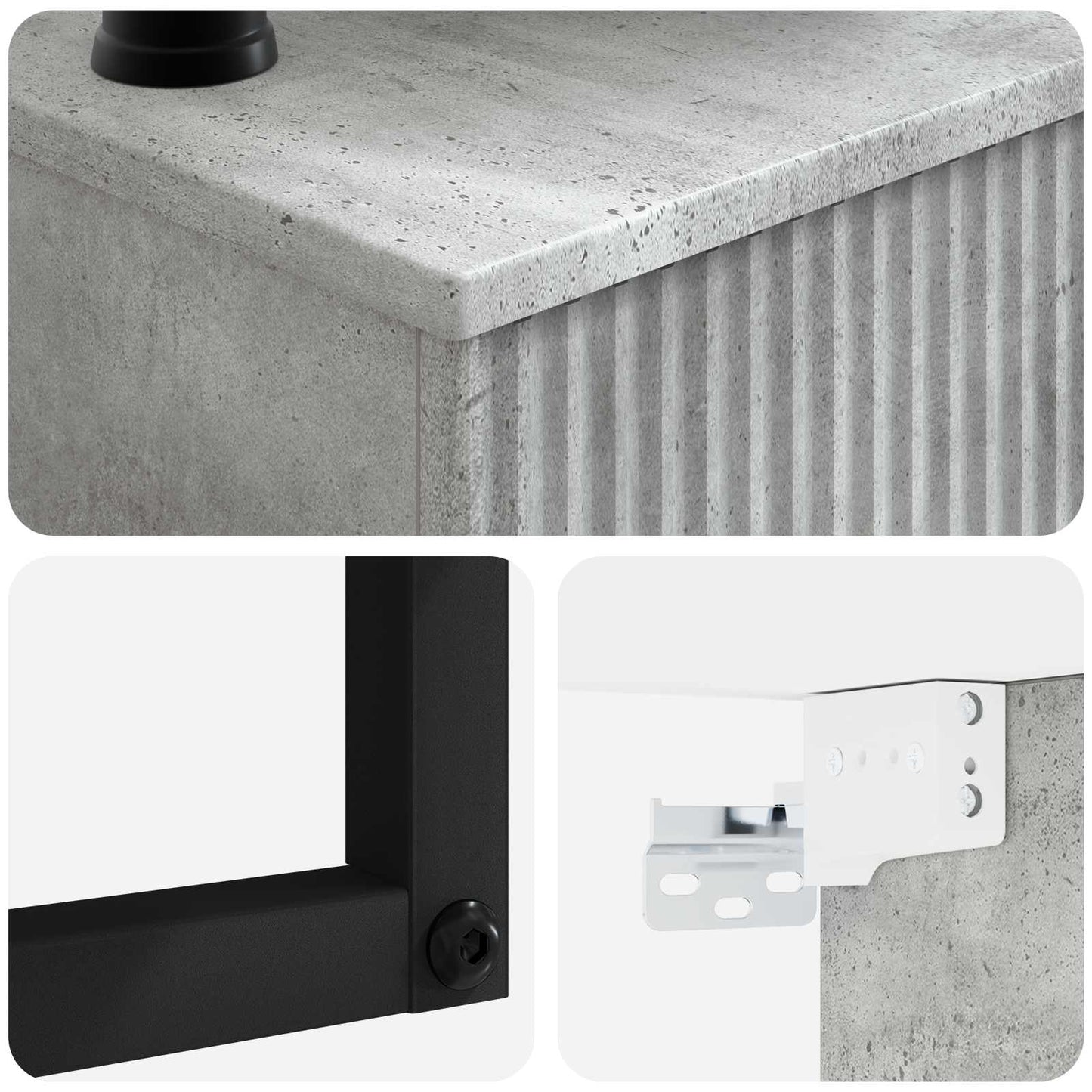 vidaXL Wall-Mounted Wash Basin Concrete Grey 40 x 35 x 39 cm